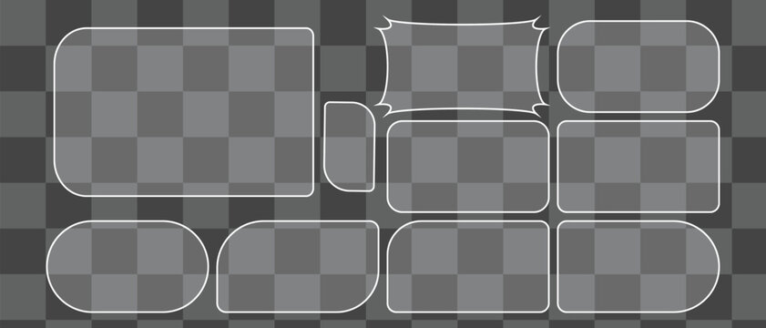 Transparent speech bubble frames for modern web design interface layouts