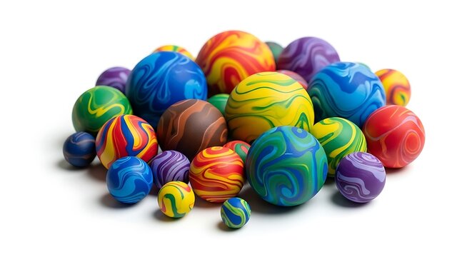 Colorful Swirled Marbles Heap