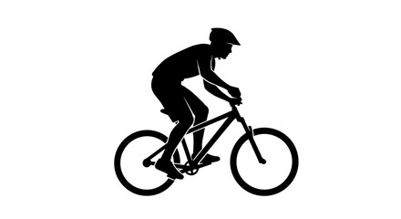 Obraz premium Man Riding a Bicycle Fast.