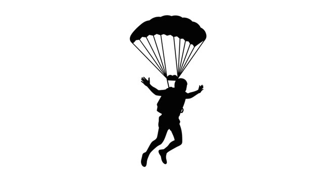 Person parachuting in the air.
