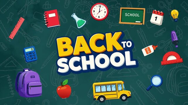 Back to School Fun: A vibrant collage of school supplies and imagery, celebrating the excitement and readiness for the academic year.