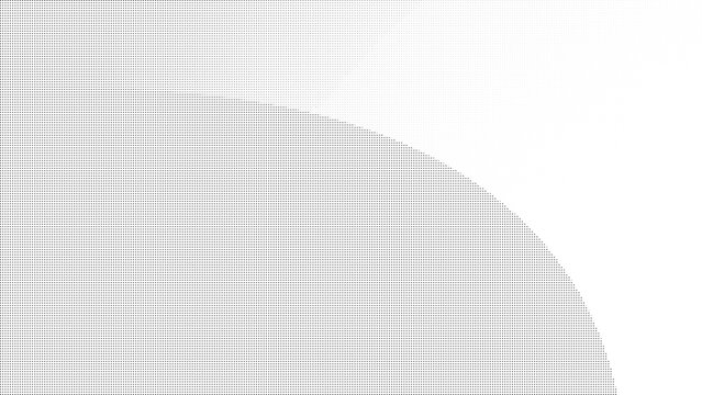 Circular halftone pattern segment on transparent background