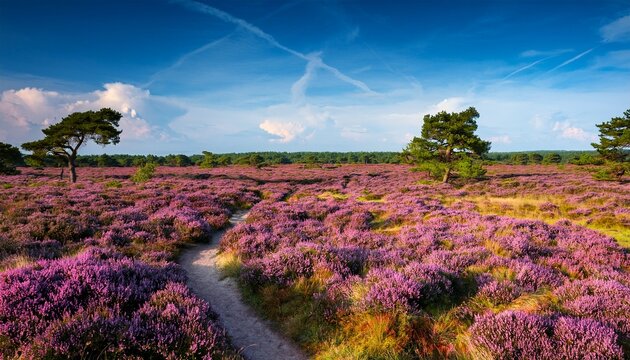 Heathland In Bloom Deelerwoud Veluwe Netherlands