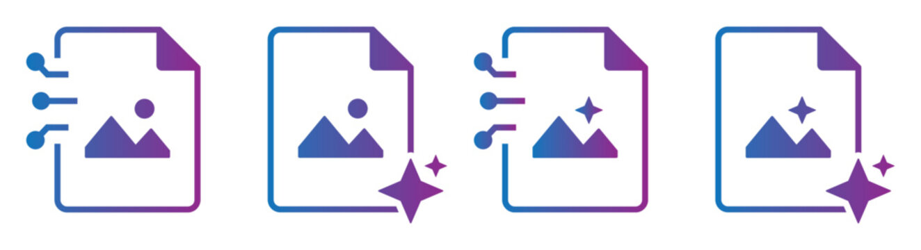 Ai picture generate file format icon illustration