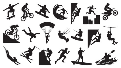 Action Extreme Sports Silhouette Bundle for Adventure, Outdoor Recreation and Lifestyle Branding © Abdul