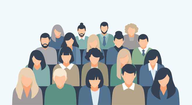 A diverse group of faceless people