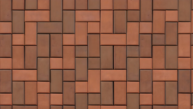 Seamless Terracotta Brick Pavement Texture Architectural Detail