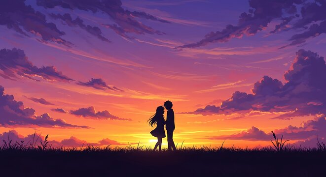 Sunset Silhouettes: A Painted Moment