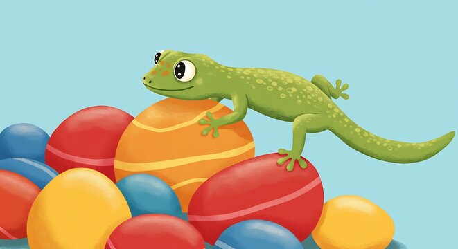 Gecko's Colorful Perch