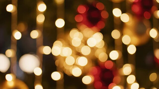 Luxury wallpaper featuring a blurred background of vibrant red and gold bokeh lights creating a warm atmosphere.