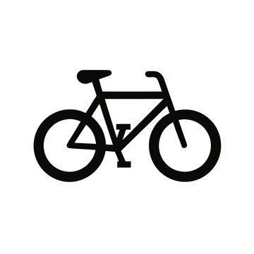 Clean black vector silhouette of a bicycle. Iconic graphic element for cycling, health, fitness, and eco-friendly transportation designs. Simple and modern illustration