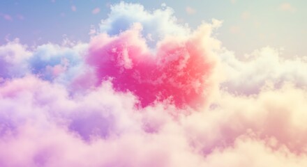Fototapeta premium Pastel Heart Cloud Formation in Sky