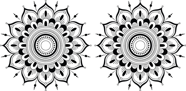 Traditional circular mandala design with floral patterns