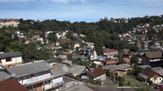 Panoramic view of residences in the city of Gramado, RS, Brazil. Cityscape