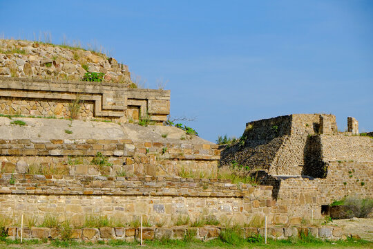 Stone Pyramid Detail at Monte Alb&aacute;n