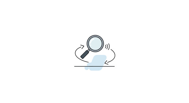 A magnifying glass icon with arrows.