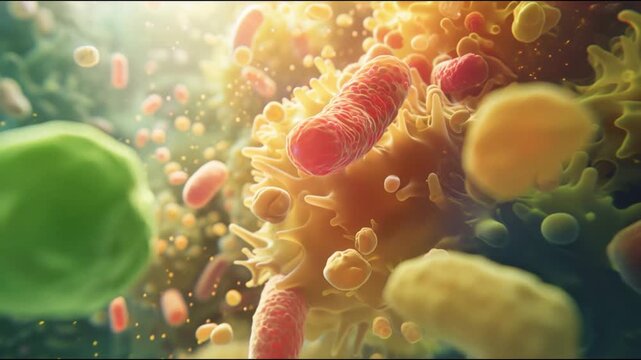 Ultra Realistic Gut Microbiome Ecosystem With Beneficial Bacteria Motion