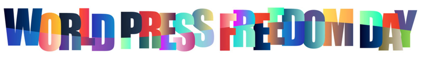 Colorful text celebrating world press freedom day with vibrant letters © Mahadi