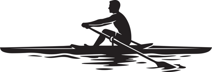 Rowing Scull Athlete Boat Racing Silhouettes © MdHasan