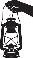 Handheld Hurricane Lantern Carrying Light Silhouettes © MdHasan
