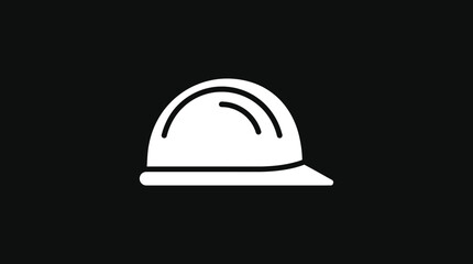 Fototapeta premium A simple illustration of a white hard hat on a black background.