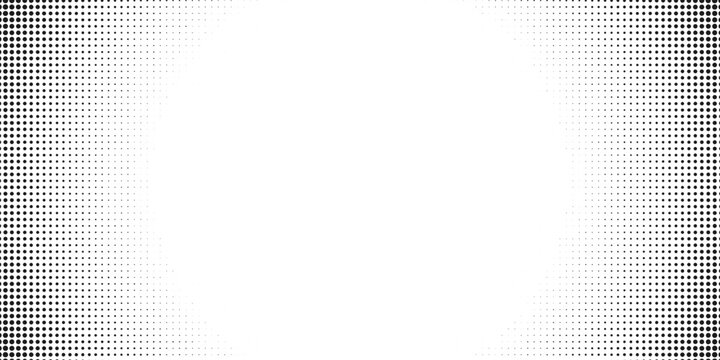 Vector gradient background with a circle halftone texture overlay. Retro canvas with perforation shade screenprinting for grid speck gritty. Superhero polka particles and dots pattern
