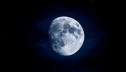 Fototapeta premium Bright Full Moon In Dark Night Sky