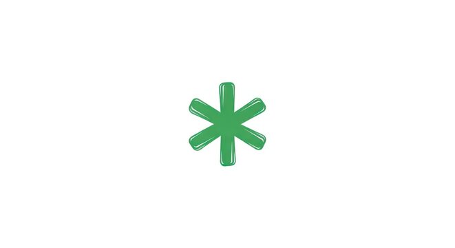 Green asterisk symbol on white background.