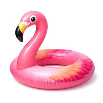 Pink inflatable flamingo float