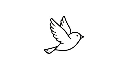 Fototapeta premium Simple line drawing of a bird.