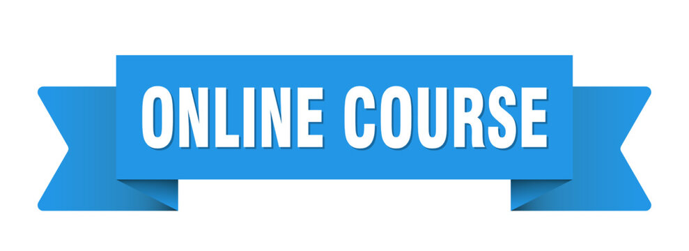 online course ribbon isolated on transparent background. online course ribbon
