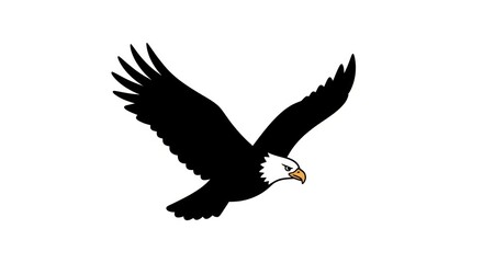 Obraz premium American Bald Eagle in Flight Silhouette.