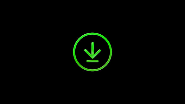Download Action Icon - Professional clean download icon button animation with polished UI motion for social media videos, app promos and branded digital content