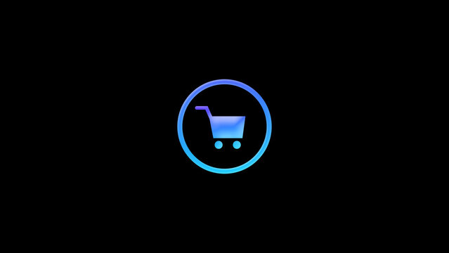 Shop Action Icon - Professional clean shopping icon button animation with polished UI motion for social media videos, app promos and branded digital content