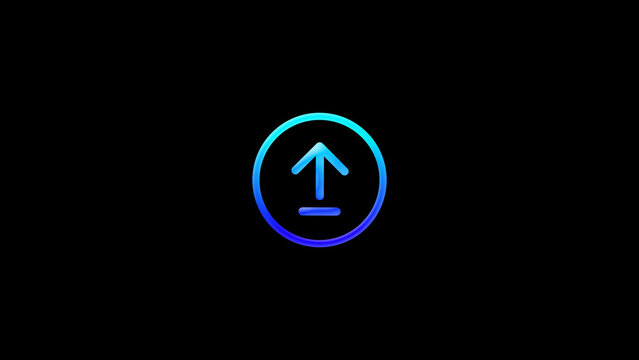 Upload Action Icon - Professional clean upload icon button animation with polished UI motion for social media videos, app promos and branded digital content
