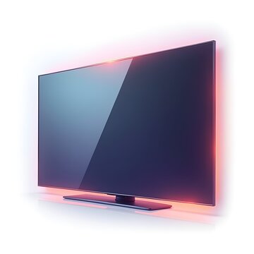 Modern sleek smart television display showcasing a vibrant ambient backlight system.