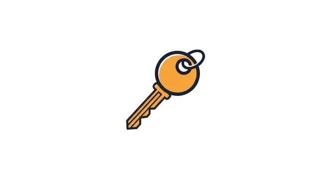 A cartoon style golden key.