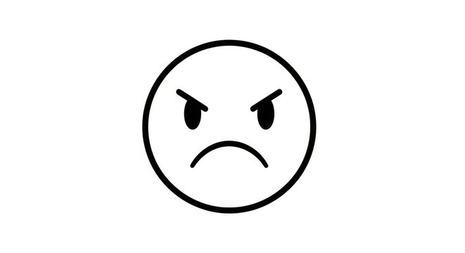 Angry face emoticon symbol icon.