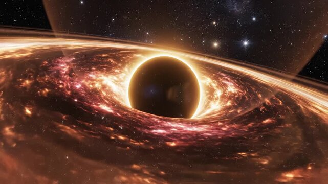 Black hole with accretion disk in space