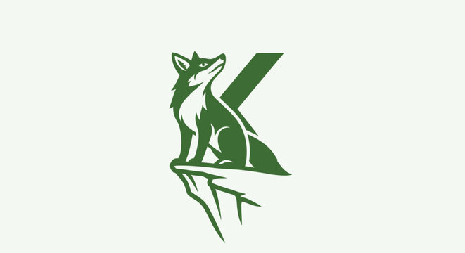 Green Fox Logo Design with Letter K Integration.