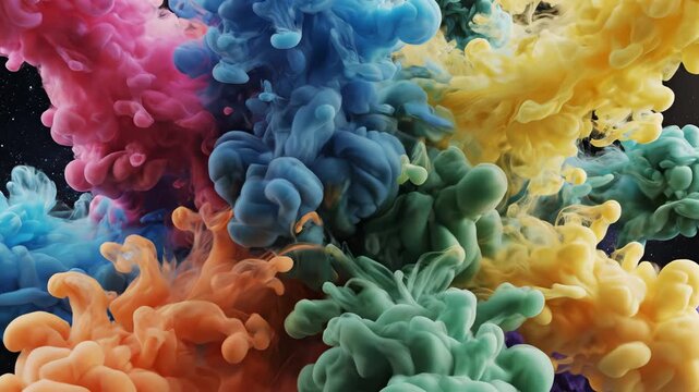 Colorful smoke cloud in space