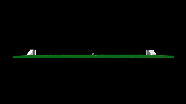 Spinning soccer pitch with bouncing ball animation