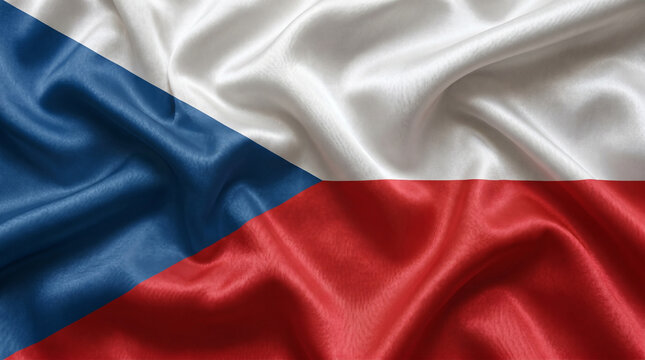 Smooth silk texture background featuring the Czech Republic fla