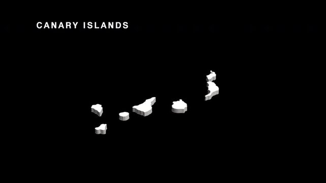 Canary islands spain 3d map animation