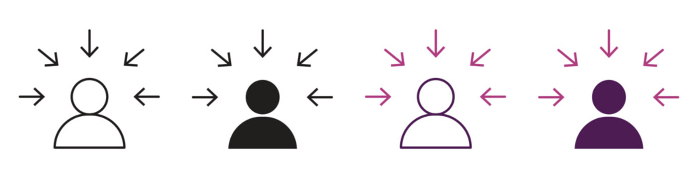 Focus Customer icon set multiple style . Vector illustration.