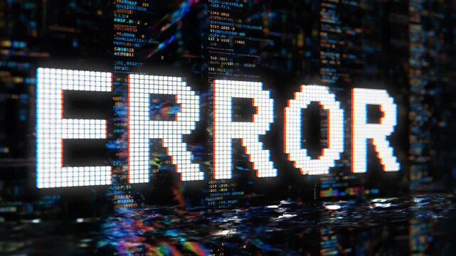 Digital error message on screen