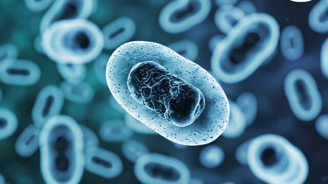Microscopic view of bacteria cells