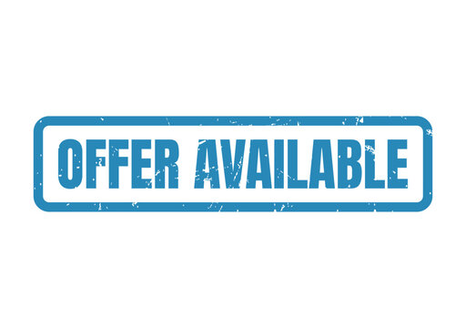 Blue rectangular rubber stamp text indicating that a special promotional offer is currently available for customers