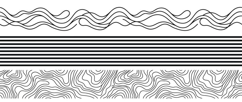 Abstract Line Patterns: Waves, Stripes, and Topography Textures