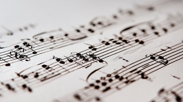Macro shot of handwritten notes on paper with blur effect.